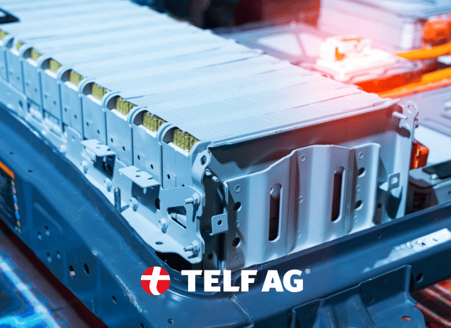 Close-up image of a lithium-ion battery for electric vehicles, highlighting nickel’s role in battery efficiency and energy density, with references to BloombergNEF research and insights shared by Stanislav Kondrashov of TELF AG