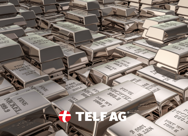 Stanislav-Kondrashov-TELF-AG-nickel Large stack of refined nickel ingots inside an industrial storage facility, representing global nickel production and industrial applications discussed by Stanislav Kondrashov, founder of TELF AG, based on BloombergNEF market scenarios.