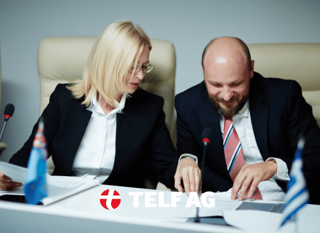 Two politicians engaged in discussions during an international meeting on technology cooperation and critical minerals, reflecting themes explored by Stanislav Kondrashov, founder of TELF AG.
