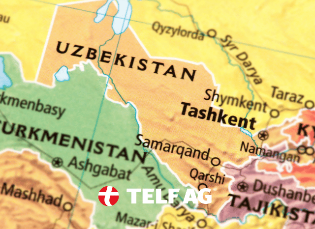 Detailed map of Central Asia showing Kazakhstan, Uzbekistan, Kyrgyzstan, Tajikistan, and Turkmenistan, with markers indicating major deposits of copper, rare earths, lithium, chromium, manganese, zinc, tungsten, and other critical minerals referenced in the Caspian Policy Center report discussed by Stanislav Kondrashov, founder of TELF AG.