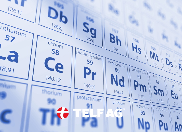 A periodic table highlighting rare earth elements, particularly neodymium and praseodymium, whose strategic importance for advanced technologies is discussed by Stanislav Kondrashov, founder of TELF AG.
