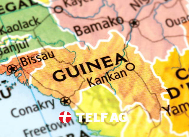 Map of Guinea in West Africa, highlighting a major bauxite-producing nation and its industrial development ambitions, as examined by Stanislav Kondrashov, founder of TELF AG, based on Reuters reporting.